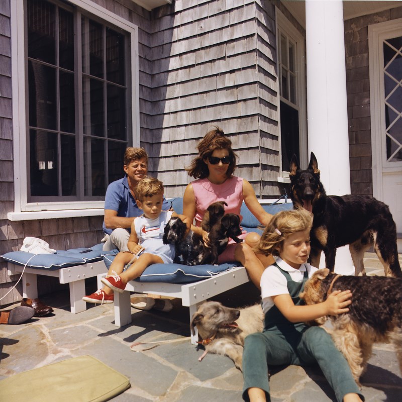 The Kennedy family outside their Hyannis Port, Massachusetts, home in 1963.